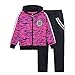 Produktbild SXSHUN Mädchen Jogginganzug Kinder Sportanzug Trainingsanzug 2tlg Bekleidungsset Sweatjacke + Jogginghose, Gelberot, 122/128(Etikettengröße:130)