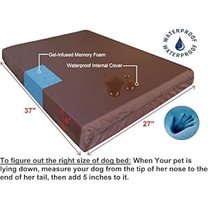 Dogbed4less-Medium-Large-Orthopedic-Gel-Infused-Memory-Foam-Dog-Bed-Waterproof-Liner-and-Washable-Microsuede-Brown-Cover - Cucciolini Doodles   Dogbed4less-Medium-Large-Orthopedic-Gel-Infused-Memory-Foam-Dog-Bed-Waterproof-Liner-and-Washable-Microsuede-Brown-Cover