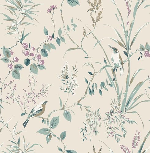 Crown M1554 Mariko Papier peint Bleu sarcelle/prune