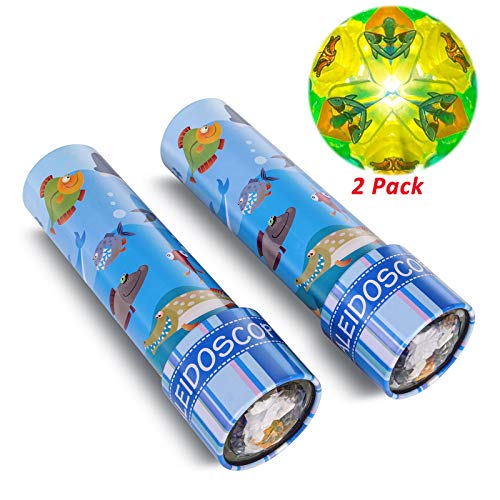 Ikeelo Classic Tin Kaleidoscope, 2 Pack Kids Educational Kaleidoscope Toy With Metal Body, Birthday Gift For Boys And Girls (Under Water World -2 Units) #TOP7