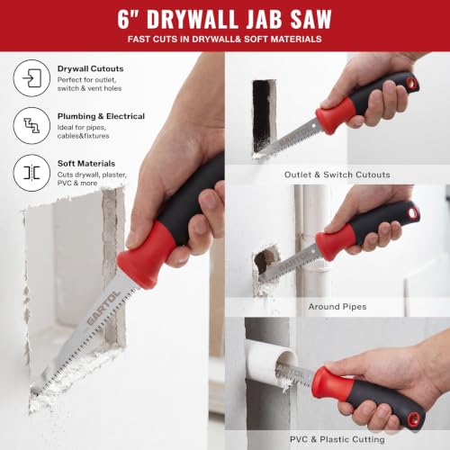 Image of GARTOL 6-Inch Jab and Pull Saw Kit for Drywall, Wood Trim, and PVC