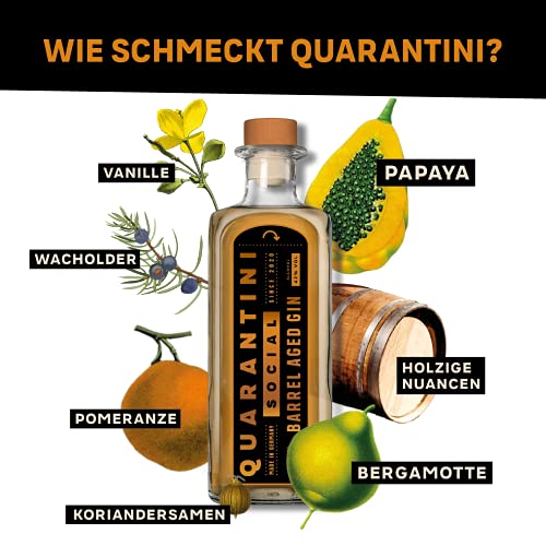 Quarantini Barrel Aged Gin (500ml) – der Premium Gin mit aromatischen Gin Botanicals aus Papaya, Bergamotte und… – Bild 3