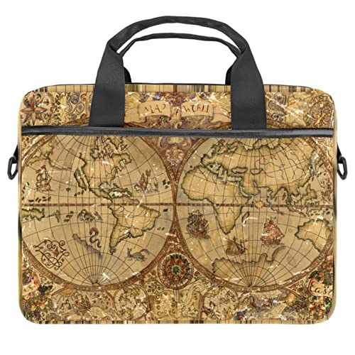 Sac à bandoulière pour ordinateur portable 13-14.5" motif carte du monde