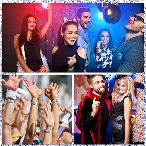 500 Pieces Paper Wristbands VIP Plastic Wristbands Waterproof Party Identification Wristbands Party Bracelets for Events Amusement Parks, Club, Concerts, Fairs, Festivals and Events (Silver) - Thumbnail 6