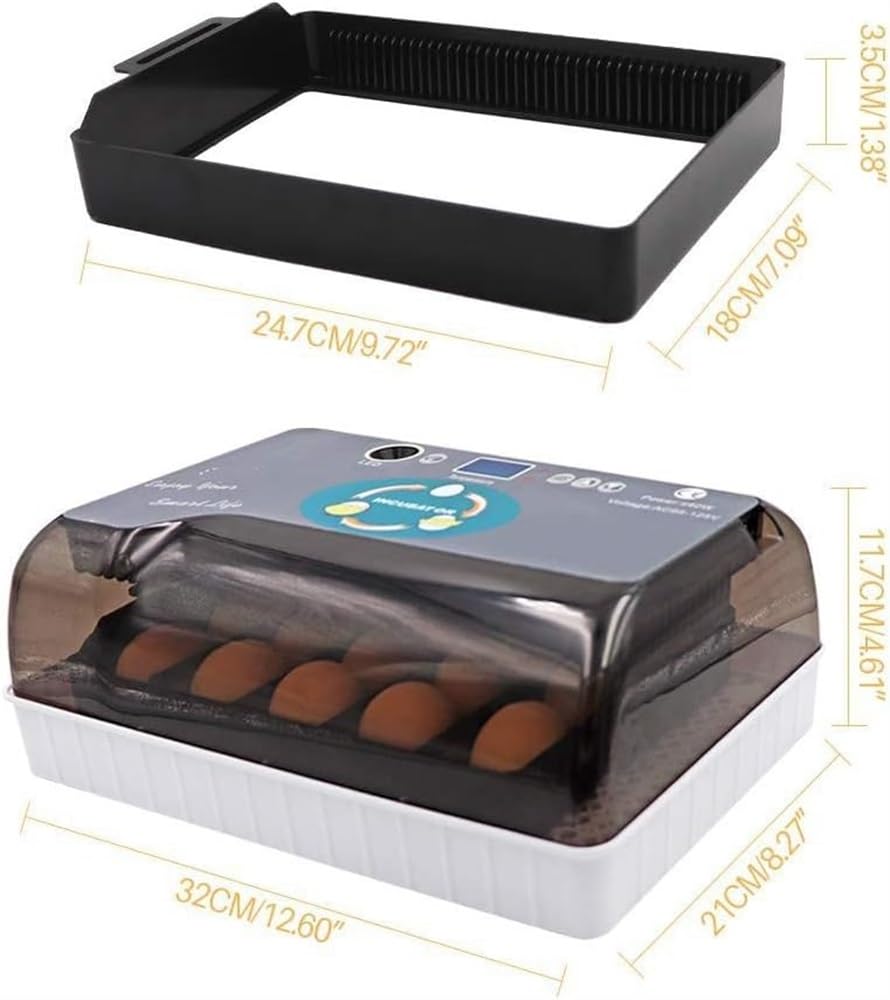 Mini Brooder 12 Inkubator do jaj Temperatura Automatyczna kontrola Wylęgarnia z cyfrowym ekranem LED Maszyna do wylęgu drobiu Narzędzie do wylęgania kaczek Inkubator dla ptaków dla kurczaka Przepiórka
