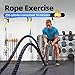 GSE Games & Sports Expert Gym Battle Rope, Heavy-Duty Workout Ropes for Indoor & Outdoor Workout, Exercise Rope for Strength Training - 30,40,50 Feet Lengths Available