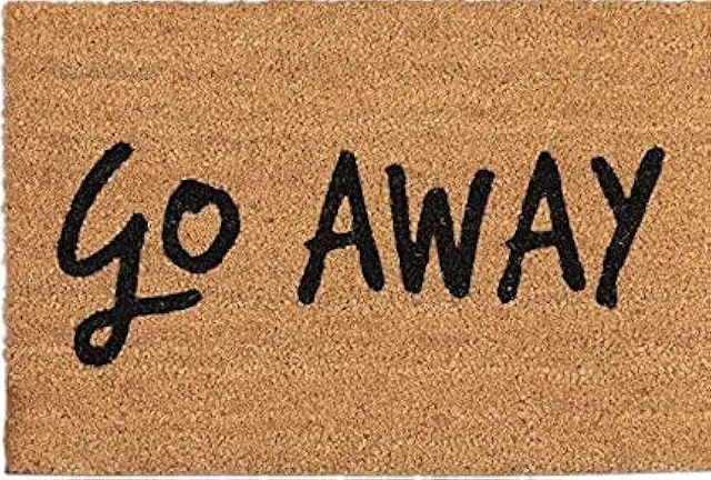 Go Away Doormat with Anti-Slip Backing - 60x40cm Coconut Coir Design