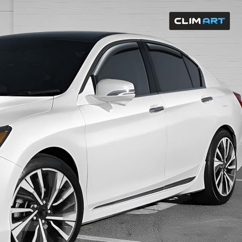 Image of CLIM ART in-Channel Incredibly Durable Rain Guards for Honda Accord 2013-2017 Sedan, Original Window Deflectors, Vent Window Visors, Vent Deflector, 4 pcs. - 613274