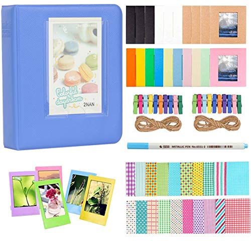Anter Photo Album Accesorios para Fujifilm Instax Mini Camera, HP Sprocket, Polaroid Zip, Snap, Snap Touch Impresora Films con Film Stickers, Album & Frame (64 Pocket, Cobalt Blue)