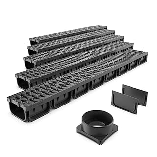 Vodaland EASY 2 Plastic channel drain kit with plastic grating - load class A15 (5 Pack)