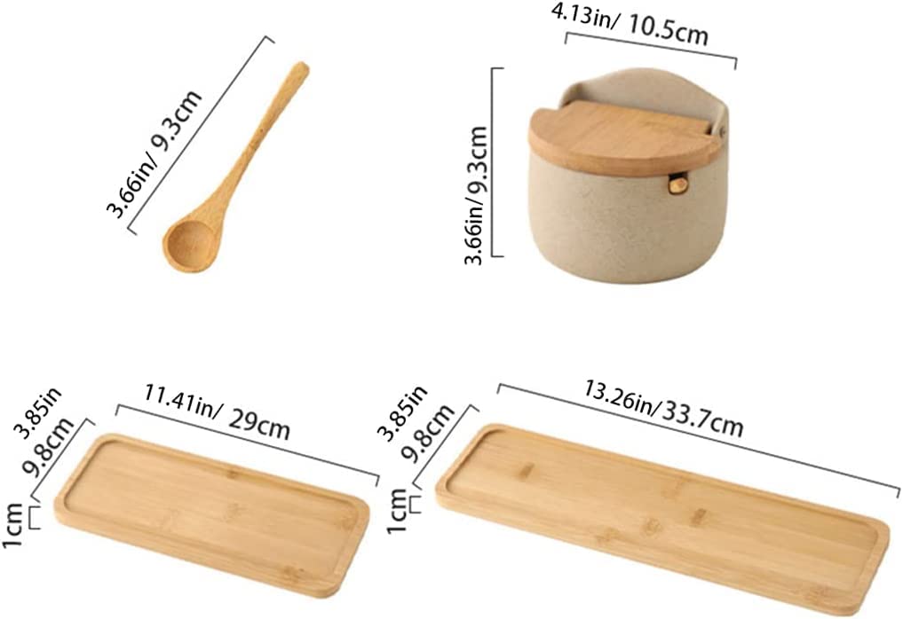 TBLOTYD Seasoning Jar Ceramic Pepper Cup With Wooden Lid And Spoon Salt Shaker Food Container Sugar Bottle Seasoning Box Kitchen Supplie