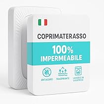 Coprimaterasso Impermeabile – Protezione Per Materasso-Traspirante, Antiacaro – Protezione Letto Lavabile, Top in Spugna Morbida, Vestibilità con Angoli Elasticizzati (Matrimoniale (180×200+27CM))