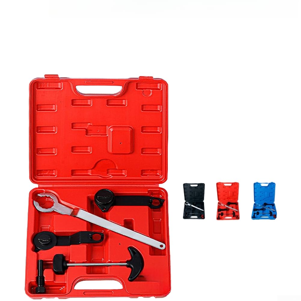 Kit Attrezzi Cinghia Distribuzione EA211 in Lega per Auto - Set Completo Tendicinghia Pompa Acqua - Strumenti Precisione Officina(Red)