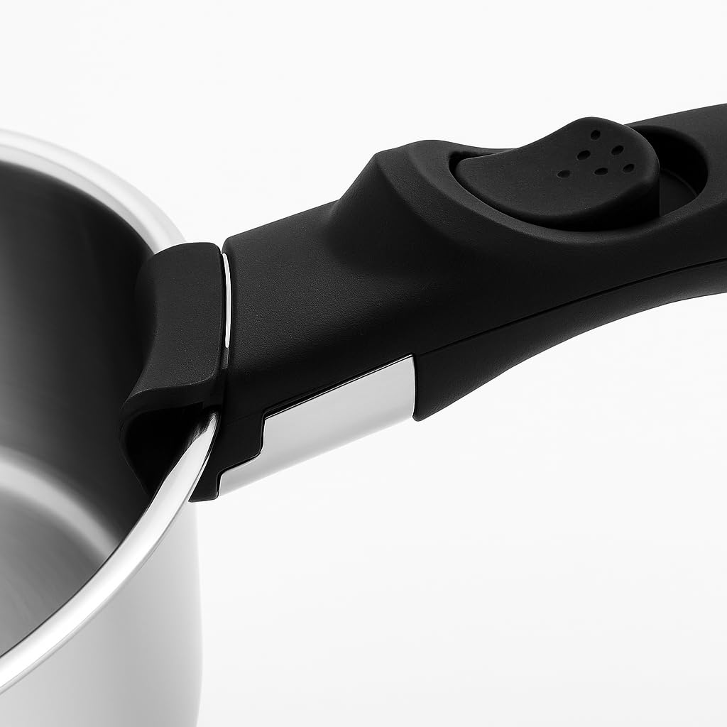 set de 3 casseroles en inox haute qualité- induction & four,poignee Amovible,Cuisson Saine - Diamètres et capacités : 16/18 /20 cm