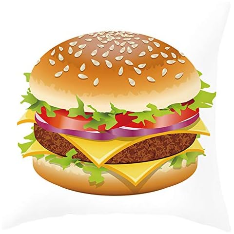 Sonojie Gourmet element short plush pillowcase sofa cushion set home decoration Hamburg Printing Decorative For Deli Coffee House Cover