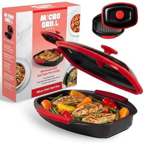 Micro Grill Chef Pot Microwave Cooking Versatile Microwave Food Cooker with Lid Microwave Safe Steamer & Soup Pot BPA-Free Dishwasher Safe Ideal for Fast Meals & Healthy Cooking