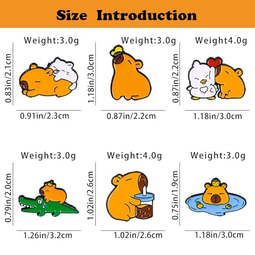 Image of 5Pcs Cartoon Capybara pin, Cute Animal Enamel Pin, Birthday Cake Donut Coffee Corn Roll Lapel Pin Alloy Backpack Pin Enamel Badge Suitable for Daily Decoration Clothes Sweater Hat Bag Collection Party Gift
