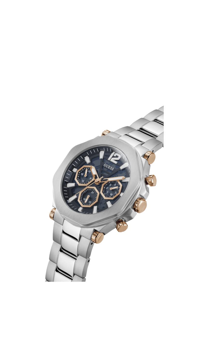 Guess US - Reloj multifunción para hombre en tono plateado