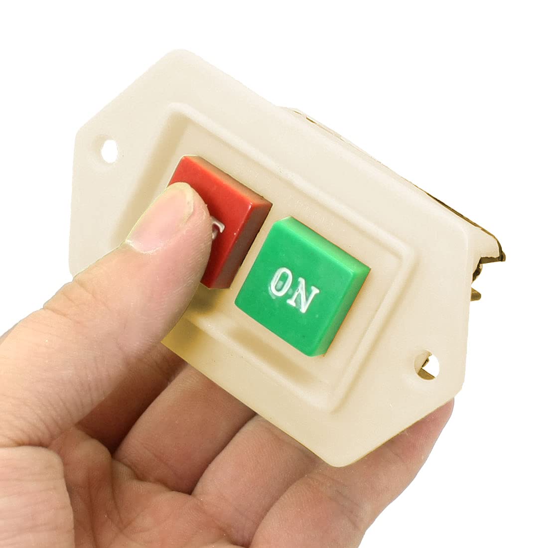 Sourcingmap LC3-5 On Off Start Stop Flush Mount Push Button Switch 2KW 380V AC, Red - Image 4