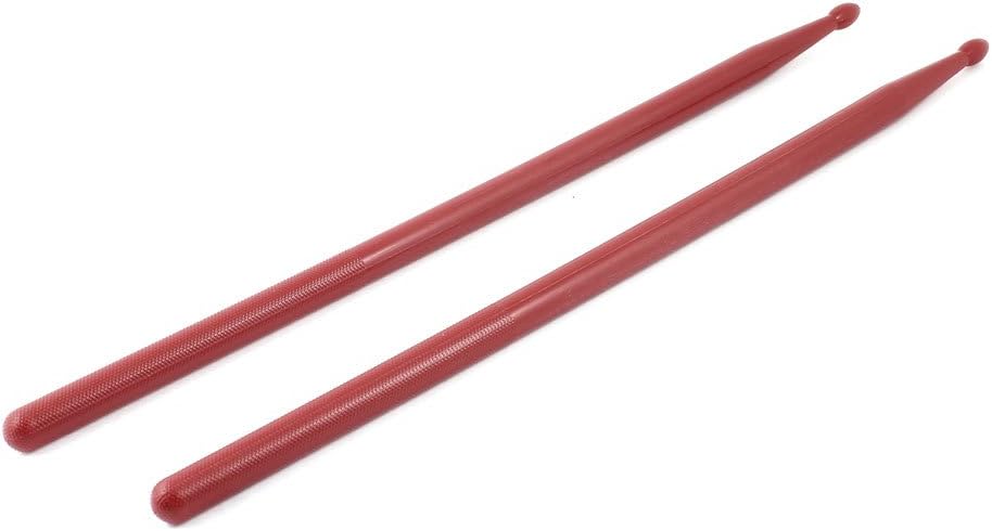 uxcell Plastic 5A Nonslip Grip Music Band Drum Rod Sticks Drumsticks Red 2 Pcs
