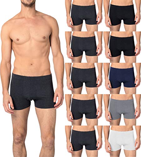 Andrew Scott Men's 10 Pack Cotton Stretch Multipack Low Rise Trunks (10 Pack- Grab Bag Assorted Charcoal, Black, Grey, Navy, White, XX-Large)