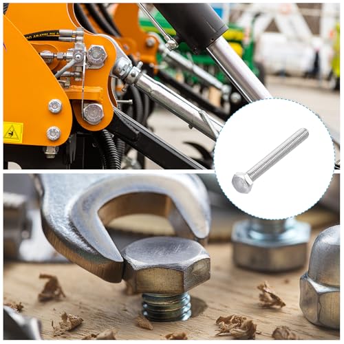 Image of METALLIXITY Hex Bolts (M6-1x55mm) 5Pcs, 304 Stainless Steel Coarse Fully Threaded Hex Head Screw Bolt Machine Screws - for Furniture Repair, Silver