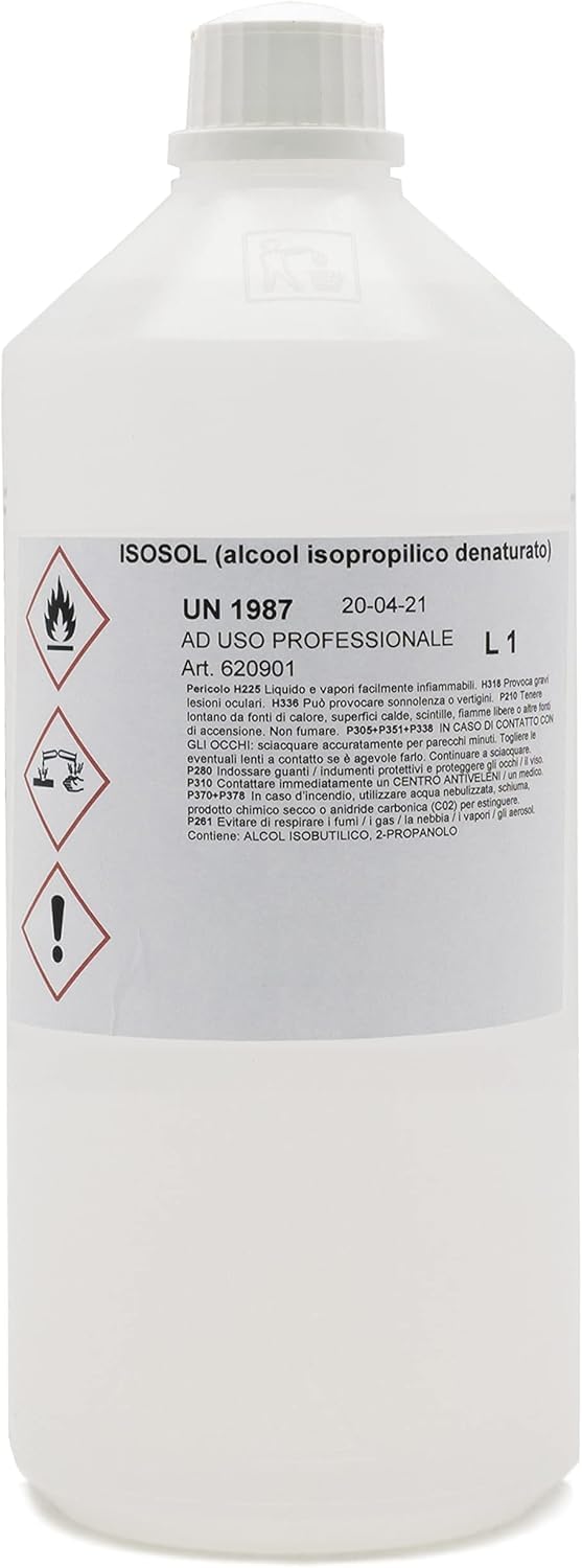 SIMPLETEK - Alcool Isopropilico Isopropanolo 97% 5Lt Litri | Detergente Pulizia Ultrasuoni Superficie Dentisti Stampanti 3D Ossido PCB Vetri Ottiche Superficie