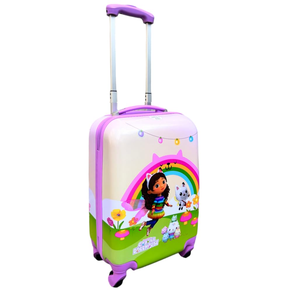 CARTOON Trolley da viaggio in ABS Gabby's Dollhouse per bambini valigia 50 x 33 x 20 cm con quattro ruote e manico allungabile