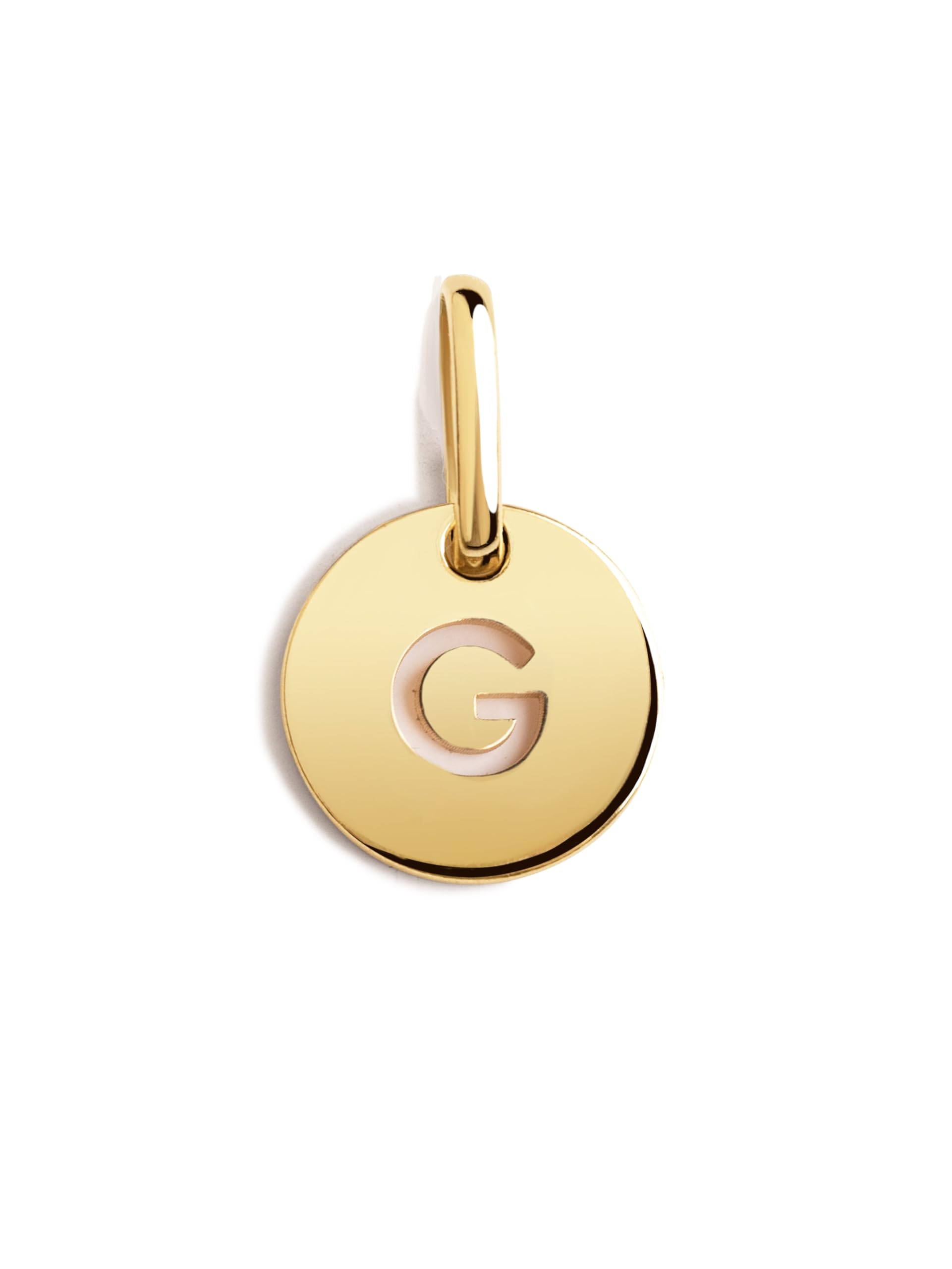 SINGULARU Mini Medallion Letter - Colgante Inicial en Plata de Ley 925 con Acabado Baño de Oro de 18 Kt. - Colgante Letras A - Z - Charm Combinable con Collar - Joyas para Mujer