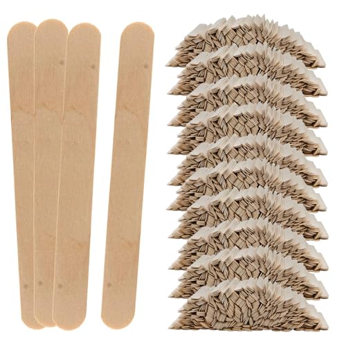 vakly tongue depressors 6 senior pack of 500 non-sterile 6 inch tongue depressor wooden waxing spatulas applicator sticks with smooth edges for wax application medical crafts and more