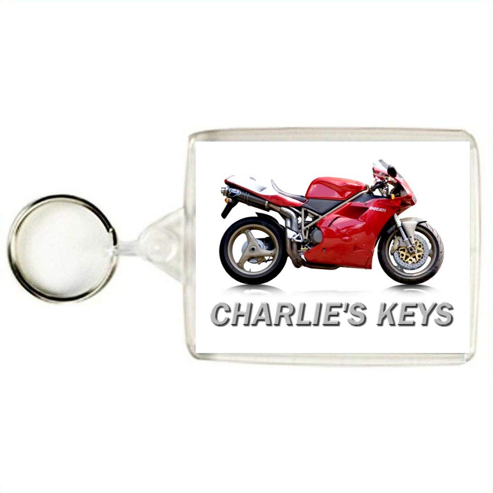 Key Expressions Multicoloured Personalised Classic Motorcycle Keyring/Bag Tag For Ducati 916 Enthusiasts