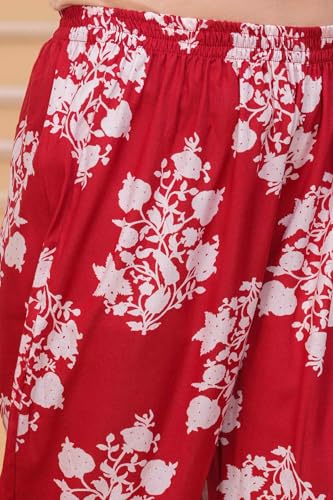 Image of Women's Printed Night Suit of Kurti & Pajama Set Women Night Wear Set