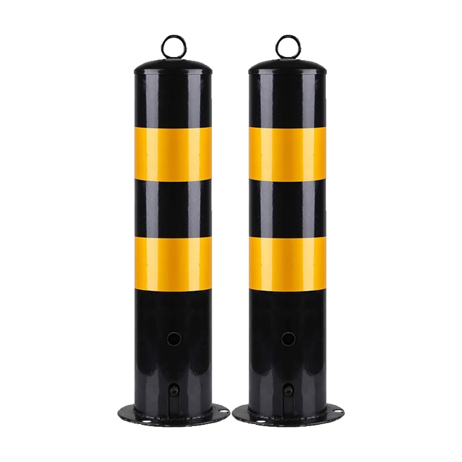 Borne de sécurité de stationnement amovible jaune avec bandes réfléchissantes pour zone sensible