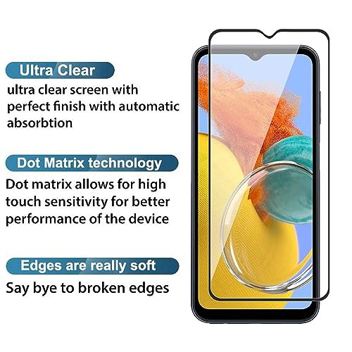 Image of HD Tempered Glass Screen Protector Compatible For Samsung Galaxy M14, A14, F14 5G With Edge To Edge Coverage And Easy Installation Kit