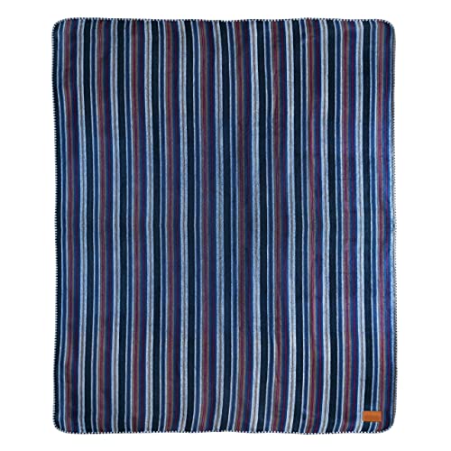 Image of QISU Alpaca Wool Blanket Throw | Large, Beautiful, Warm, Variegated | 85 x 65 inches | Ultra-Soft, Hypoallergenic and Breathable | Non-Itchy or Scratchy (Deep Blue Splash)