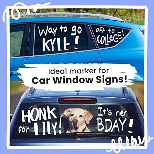 Chalkola Kreidestifte für Tafel Abwaschbar Weiß - 4 Kreidemarker Weiss 15mm dicke Spitze - Kreidestift Weiß für Fenster, Tafel, als Glasstift- Chalk Markers für die Erwachsene und Kinder