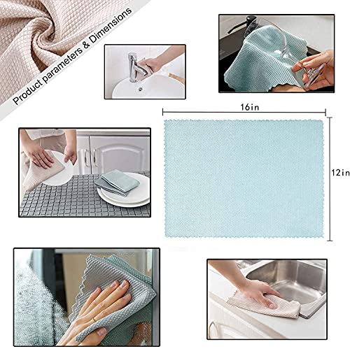 10 Pack Fish Scale Microfiber Polishing Cleaning Cloths Cleaning Rags Microfiber Polishing Drying Towels Lint Free Streak Free Reusable Washcloths For Windows Cars Mirrors Stainless Steel(Color Mix) #TOP6