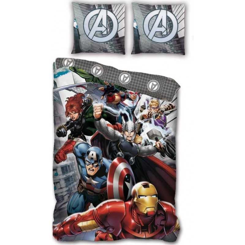 arlis Parure Housse De Couette Avengers Marvel - 140 x 200 Cm avec taie d'oreiller Avengers Marvel (Parure de lit Avengers- A)