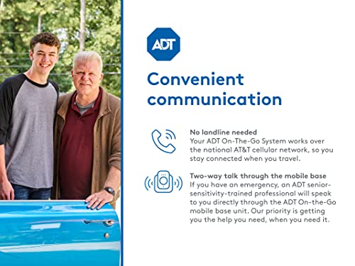 ADT - On-The-Go Mobile Medical Alert System for Seniors - GPS Capabilities, Included Waterproof Wearable Panic Button, 24/7 U.S. Based Monitoring (Fall Detection Pendant) - Thumbnail 7