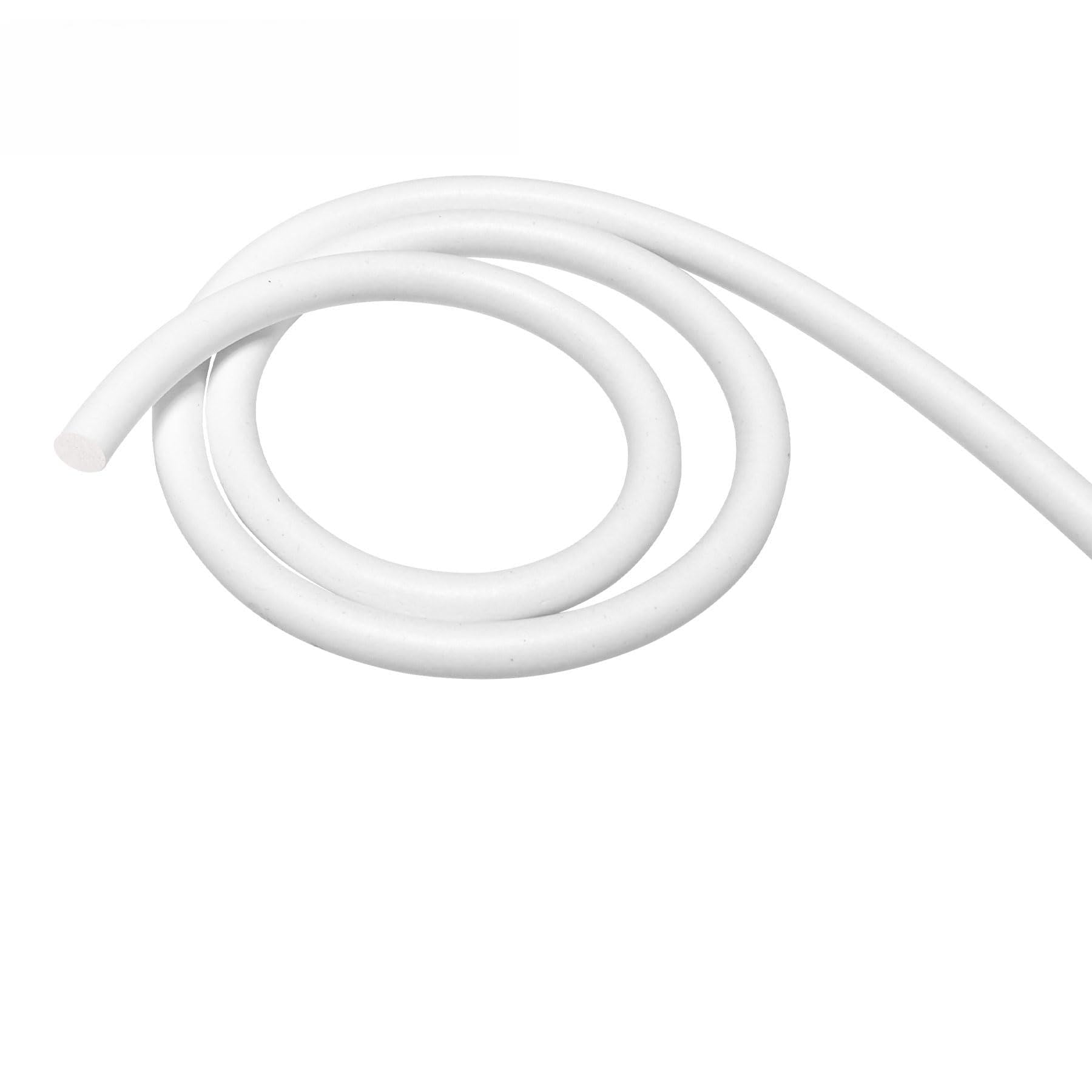 iMeistek Silicone Foam Seal Strip 8 mm Dia x 4 m, Round Silicone Sponge Rubber Weather Stripping Cord for Door and Window, Backer Rod, DIY Gasket, White
