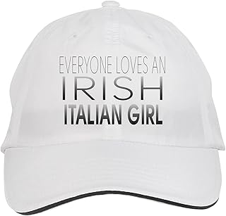 Makoroni - Everyone Loves an Irish Italian Girl Hat Adjustable Cap, DesZ58 White