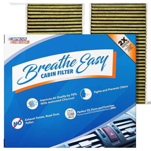 Image of Spearhead 2-Pack Odor Defense Breathe Easy AC & Heater Cabin Filter | Fits 2017-2025 Model 3, 2020-2025 Model Y Like OEM | Up to 25% Longer Lasting w /Activated Carbon (BE-111)