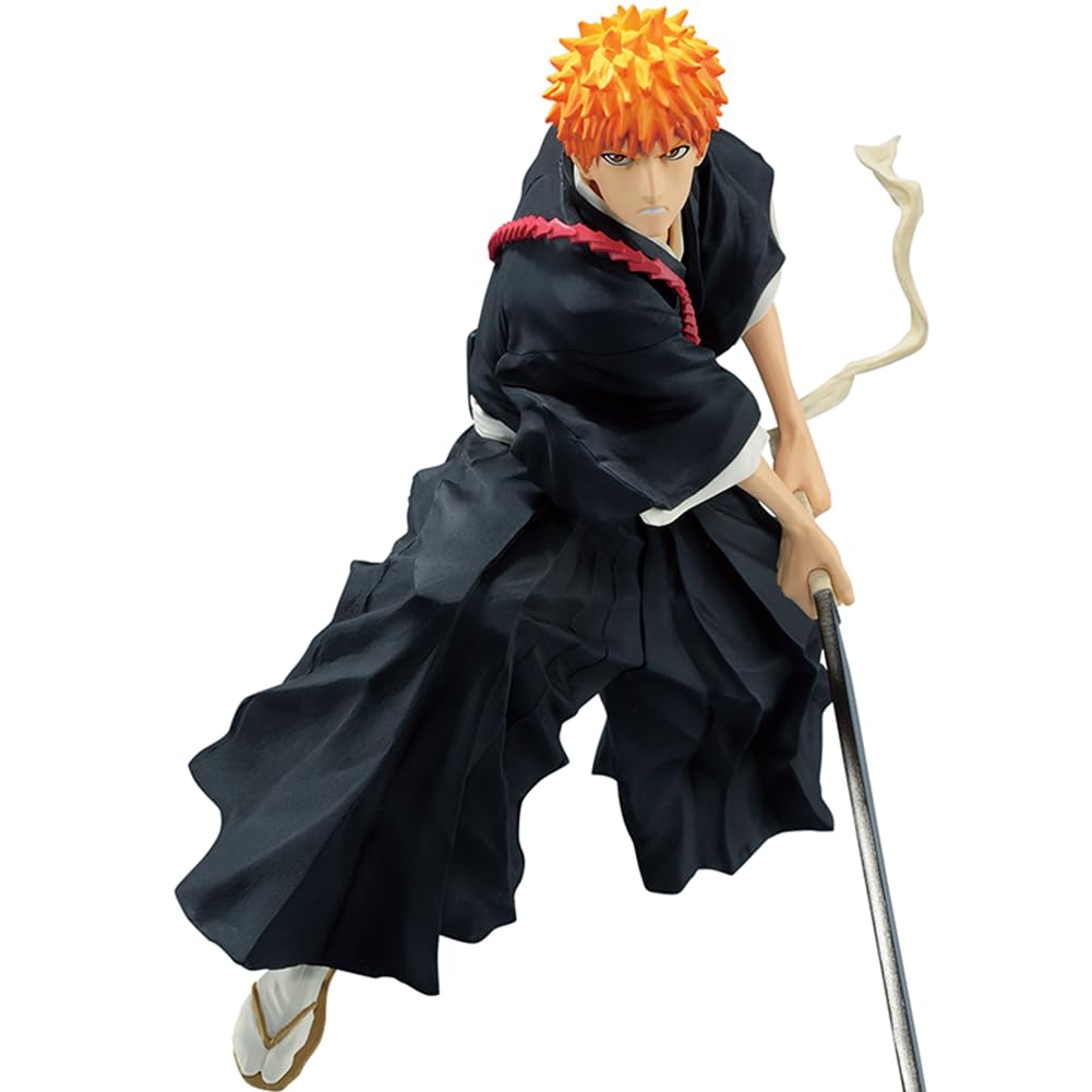 Kurosaki Ichigo Figura Kimono Battle Posición Estatua Modelo 13 cm Kurosaki Ichigo Figuras de Acción Colección Decoración de Escritorio Regalo para Fans