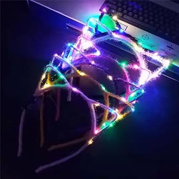 ディアラバ　ライト　ナムコ　猫耳 Amazon.co.jp: Yavoluy 光るカチューシャ 猫耳ヘッドバンド LED
