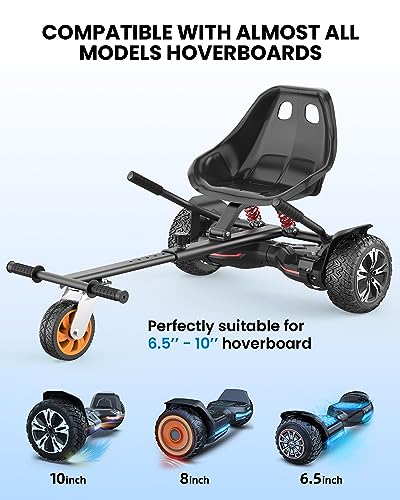 Gyroor K2 Hoverboard Go Kart Attachment For Kids & Adults, Adjustable Frame Length Hoverboard Seat Attachment For 6.5 Inch 8 Inch 10 Inch Hoverboard Self Balancing Scooter thumb #3