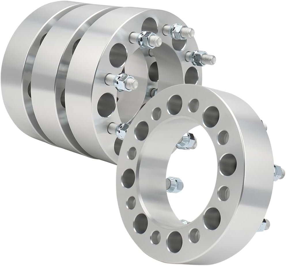 IRONTEK 8x165.1mm Wheel Spacers Fit for Chevrolet 99-09 Silverado 2500/01-07 Silverado 3500, for GMC 89-97 C2500/ 88-98 C3500, for Nissan NV1500, Forged 2inch Thread Pitch M14x1.5 Hub Bore 130mm 4PCS