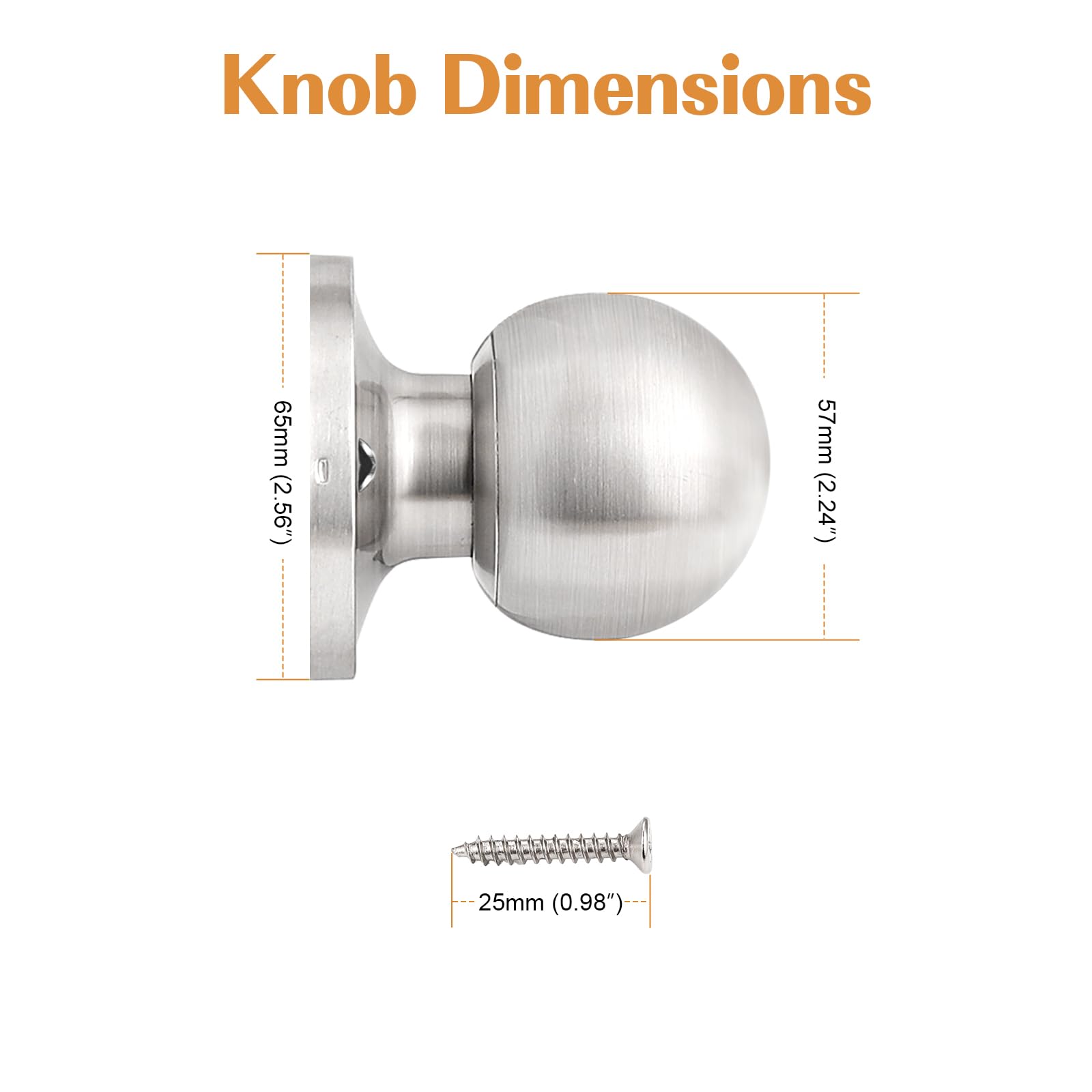 Probrico Dummy Door Knob - Stainless Steel -5
