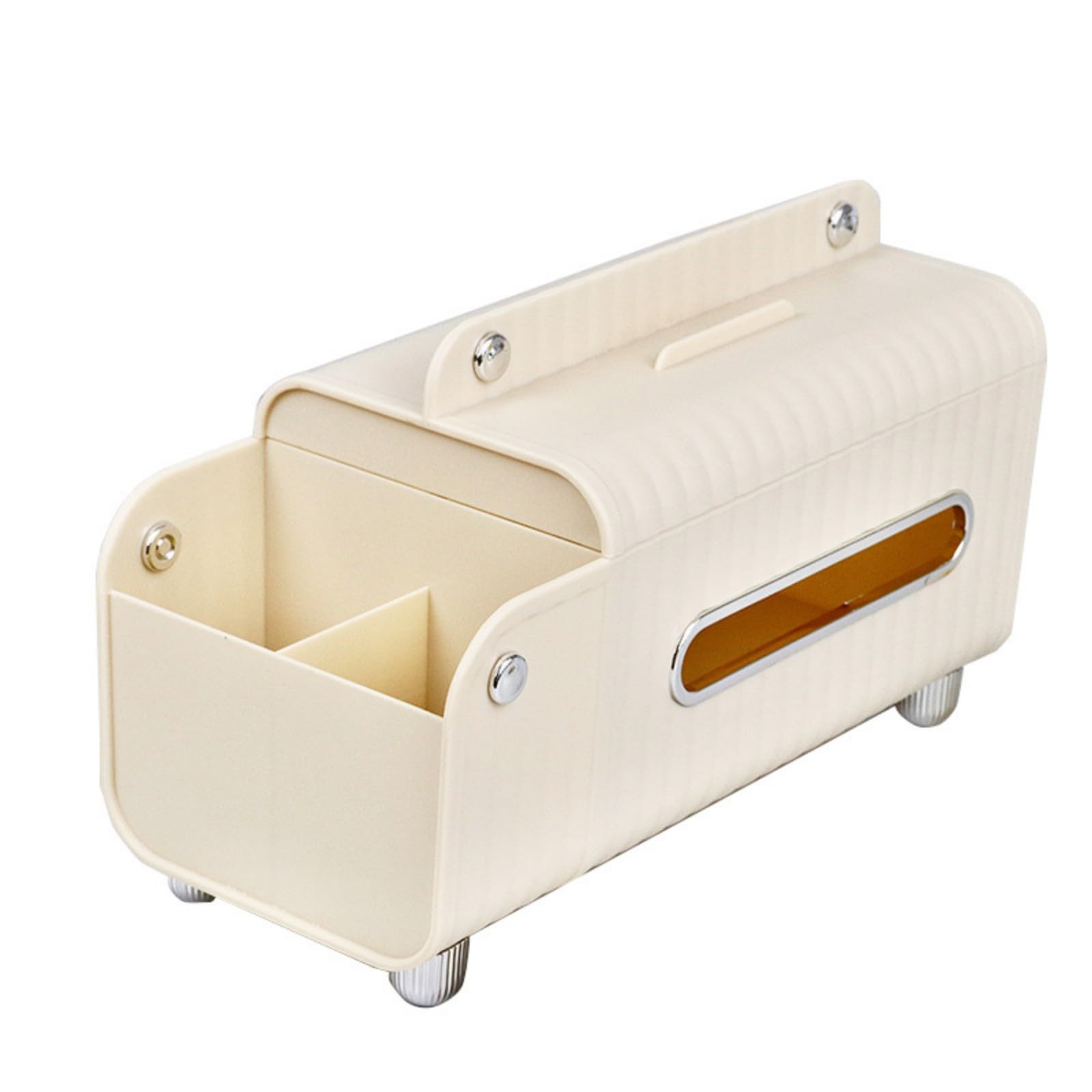 Jazuaiao Tissue Organizers for Tabletop Portable Tissue Storage Box with Organization Space for Household Organization Desk Holder
