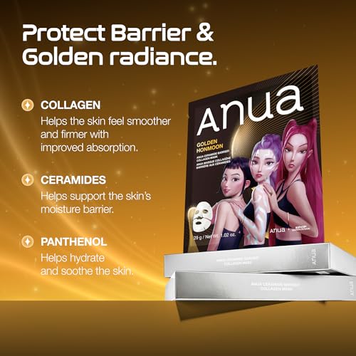 Image of ANUA Home Care Duo, Collagen Retinol Refining Gua Sha Cream & Ceramide Barrier Collagen Mask, Face Cream with Mask For Lifting & Hydrating, Daily Moisturizer, KPop Demon Hunters, Korean Skincare