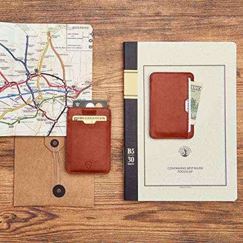 Image of Vaultskin CHELSEA Mens RFID Blocking Slim Leather Card Wallet - Minimalist Front Pocket Cardholder